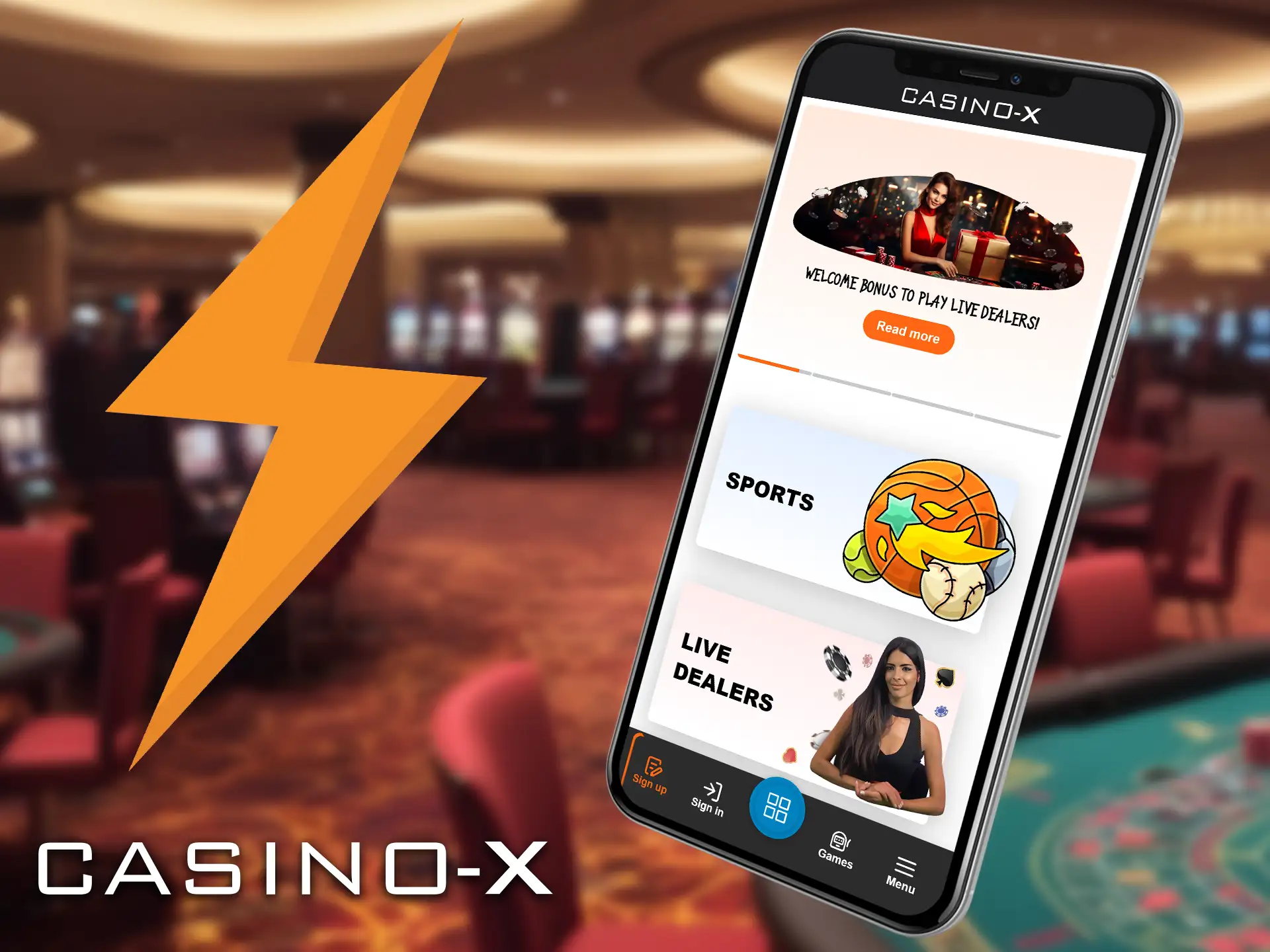 The Casino-X app gives you everything you need to play your favorite games, right at your fingertips.