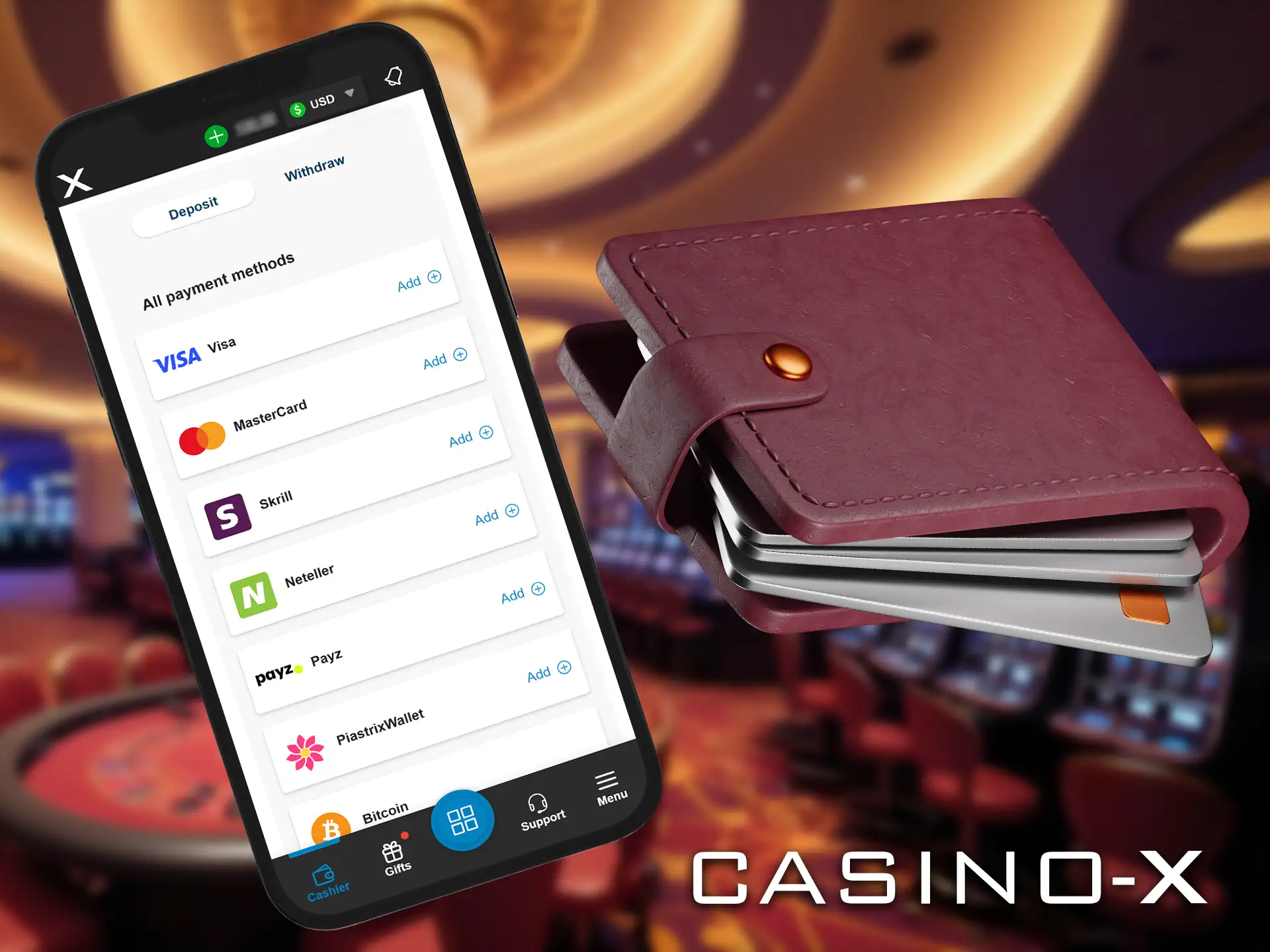 Casino-X app provides a convenient and secure way to deposit and withdraw funds.