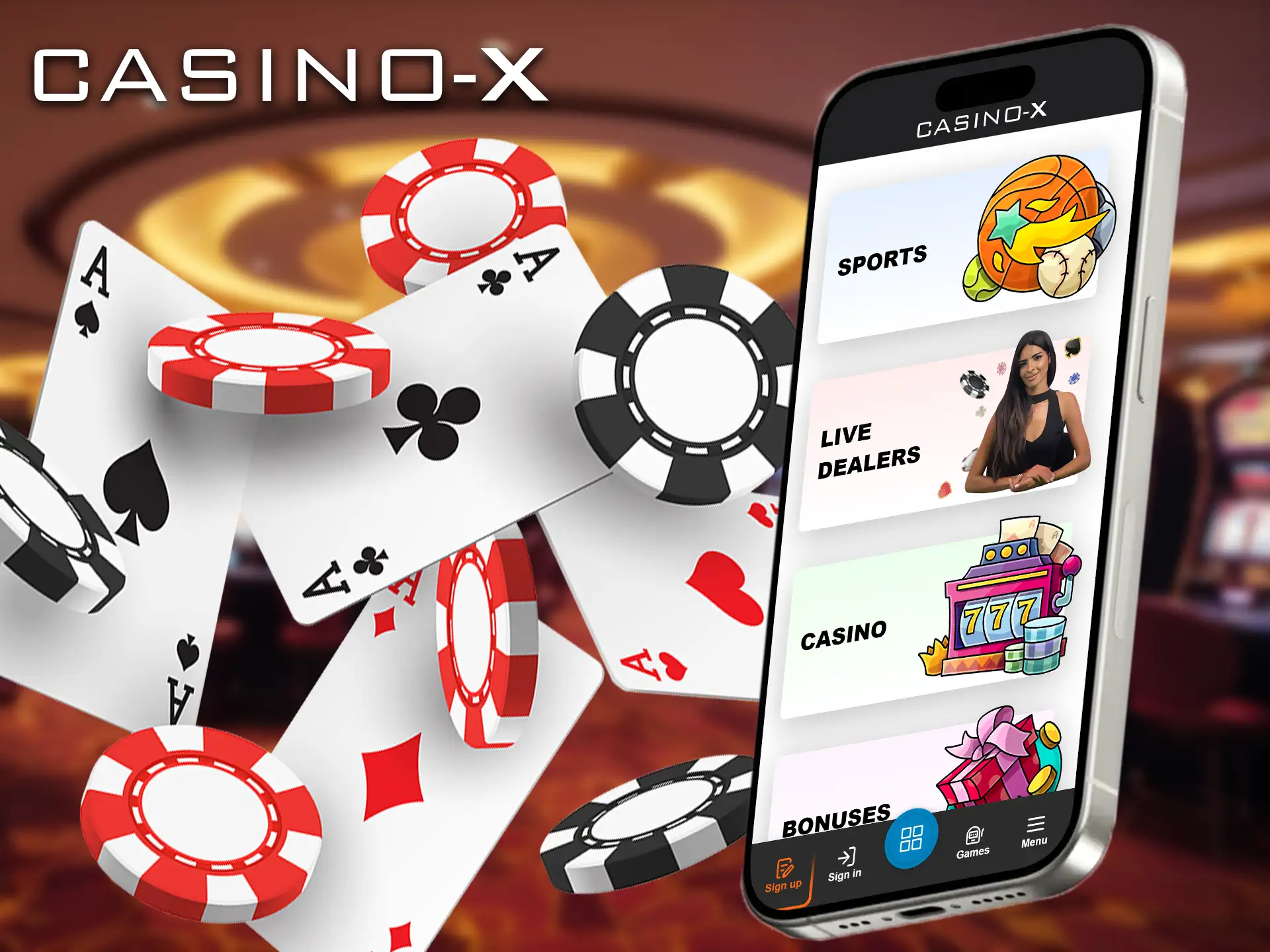 Access all your favorite games and bets instantly from the Casino-X website.