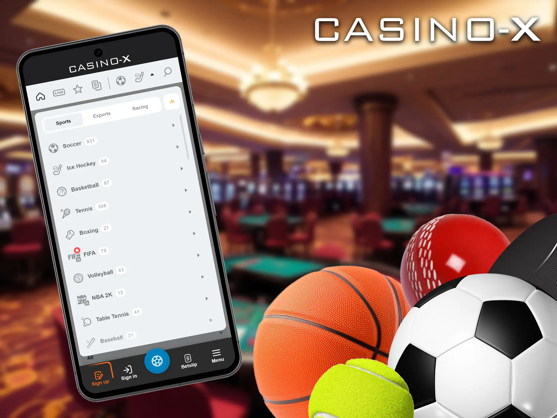 Casino-X offers a huge selection of bets on the most popular sports and major leagues.