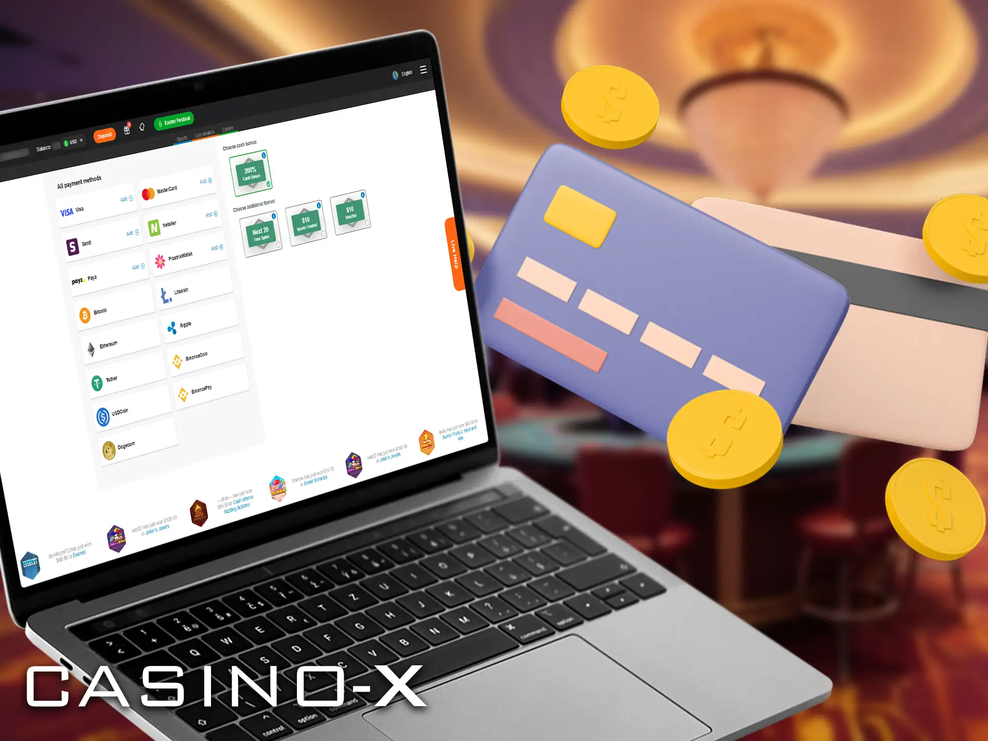 At Casino-X, we use only the most trusted and secure payment methods.