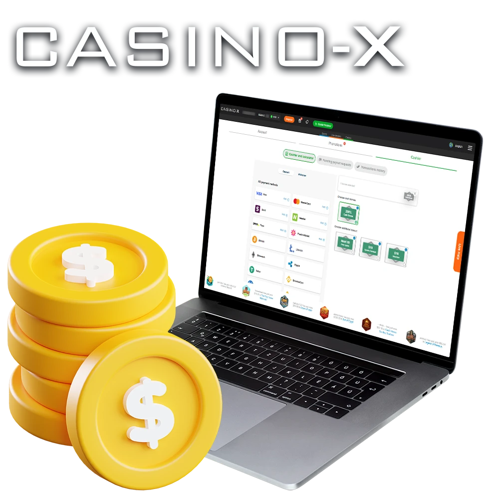 Trusted and licensed Casino-X platform offers a variety of fast and secure deposit and withdrawal methods.