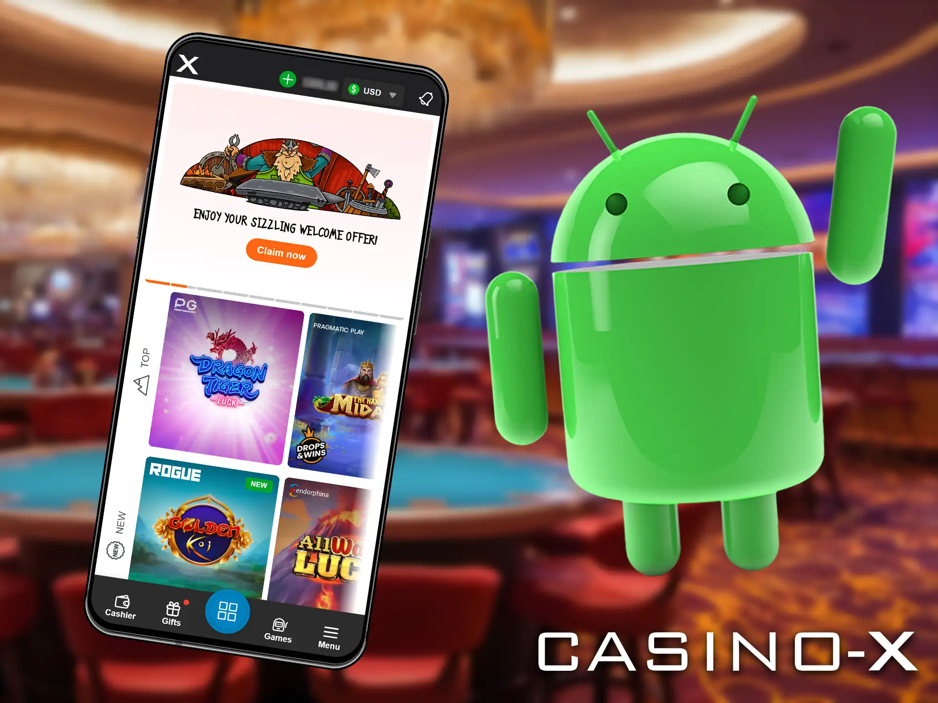 The Casino-X Android app is available on our official website.