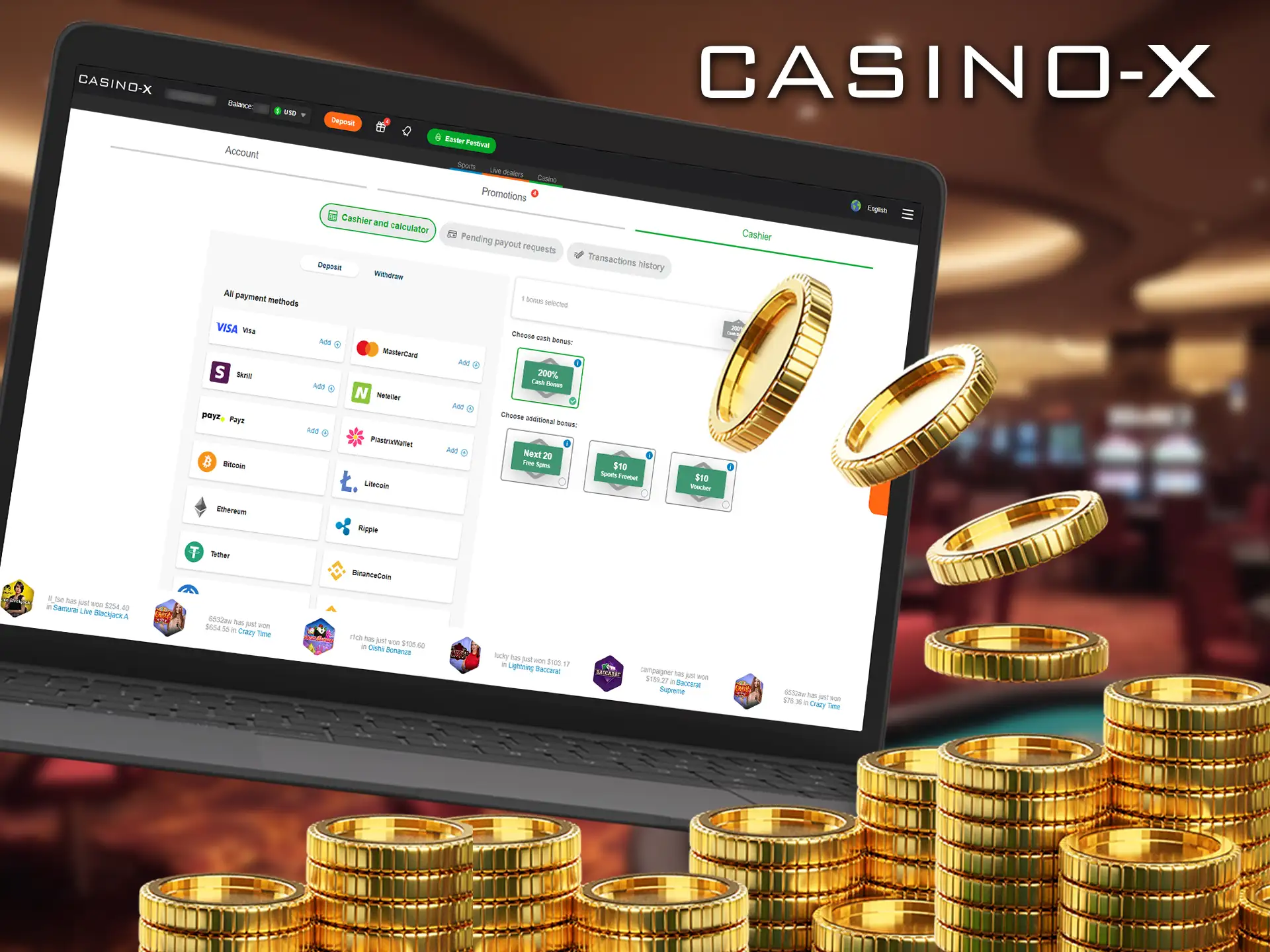 Casino-X offers a range of trusted methods to manage your payments.