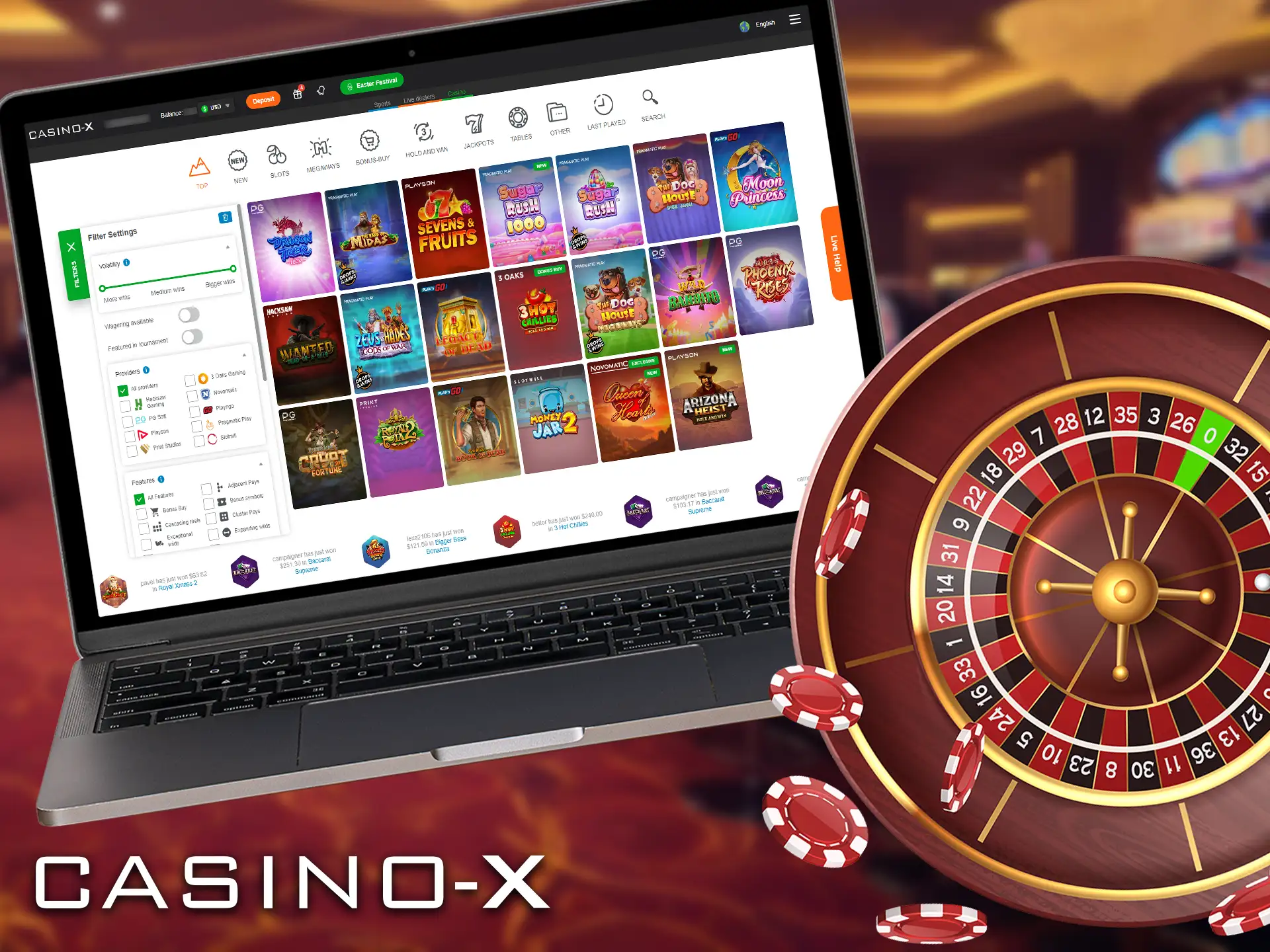 Casino-X offers a huge collection of top-notch casino games.