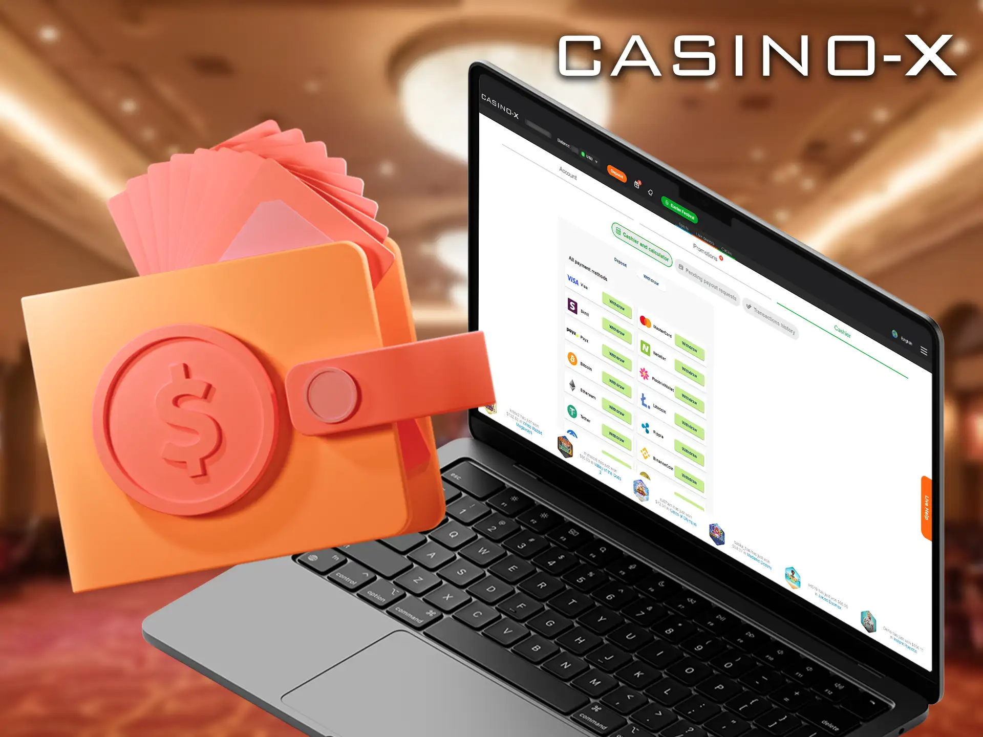 Casino-X offers fast withdrawal processing, so you can get your winnings back to you quickly.