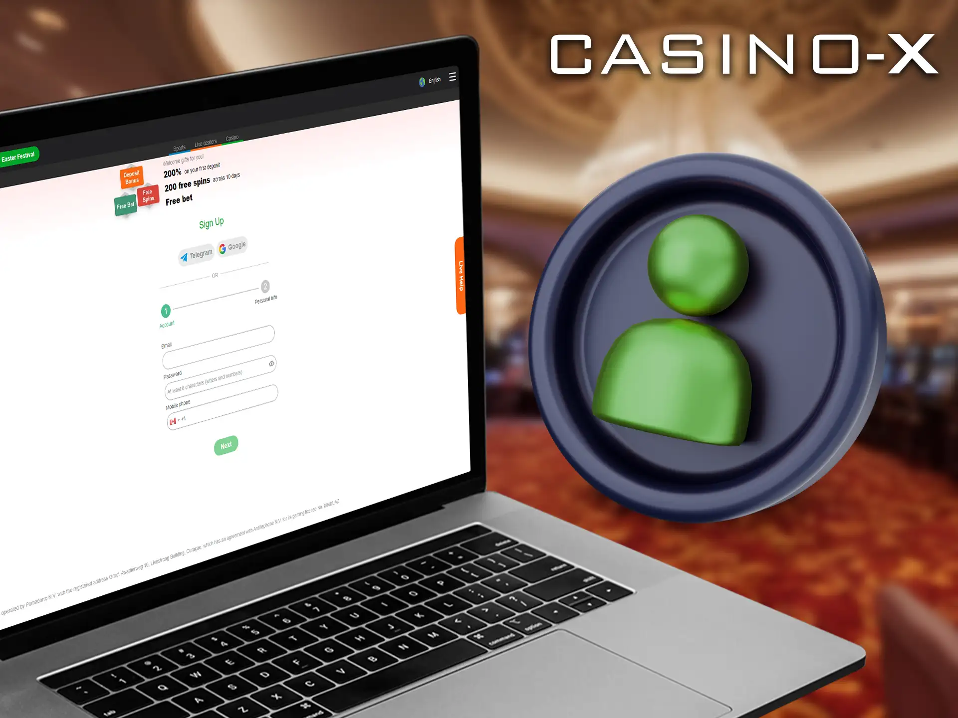 Creating an account is easy and free, giving you full access to the wide variety of games at Casino-X.