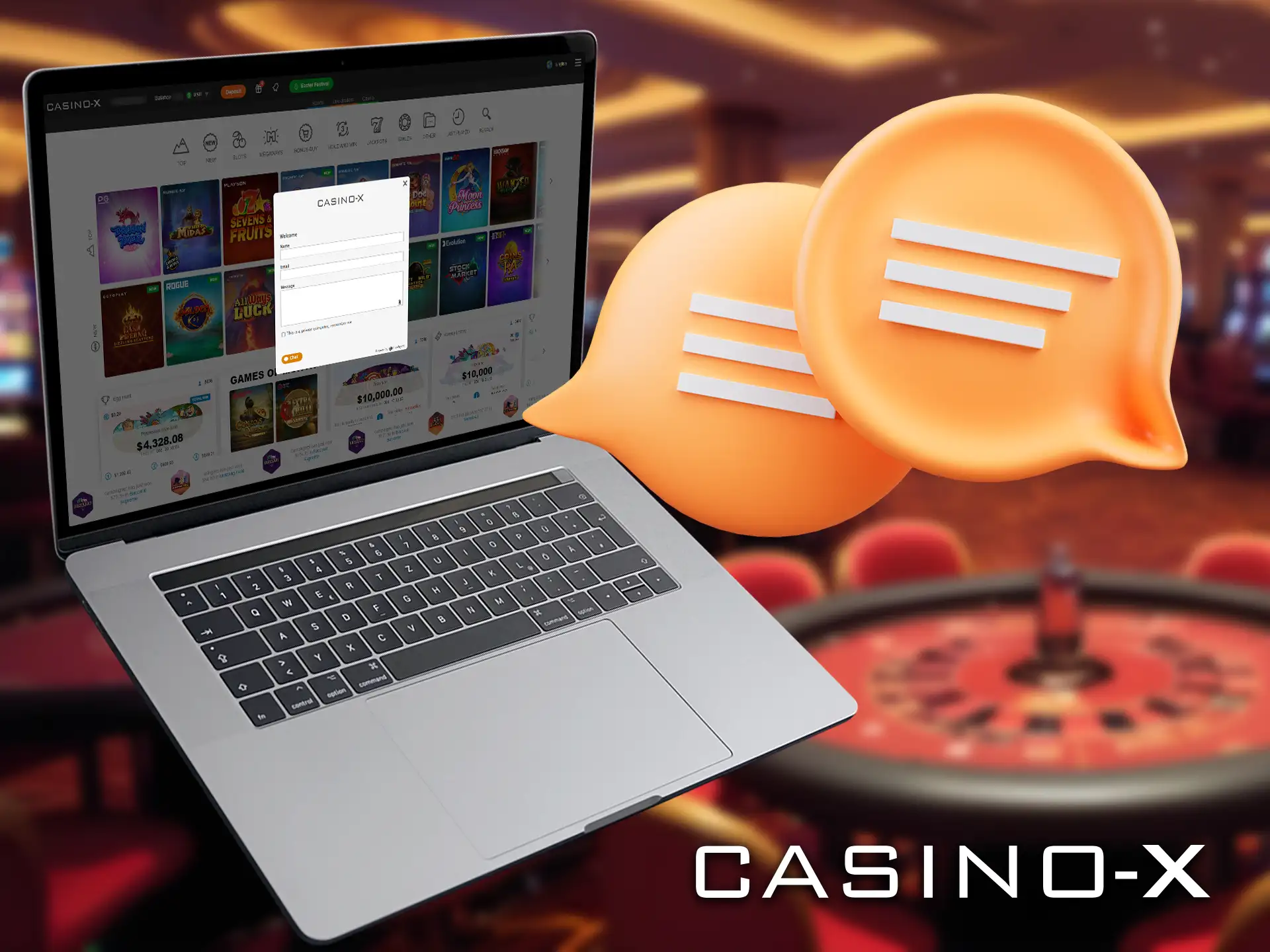 Casino-X provides friendly customer support that's available 24/7 to assist you.