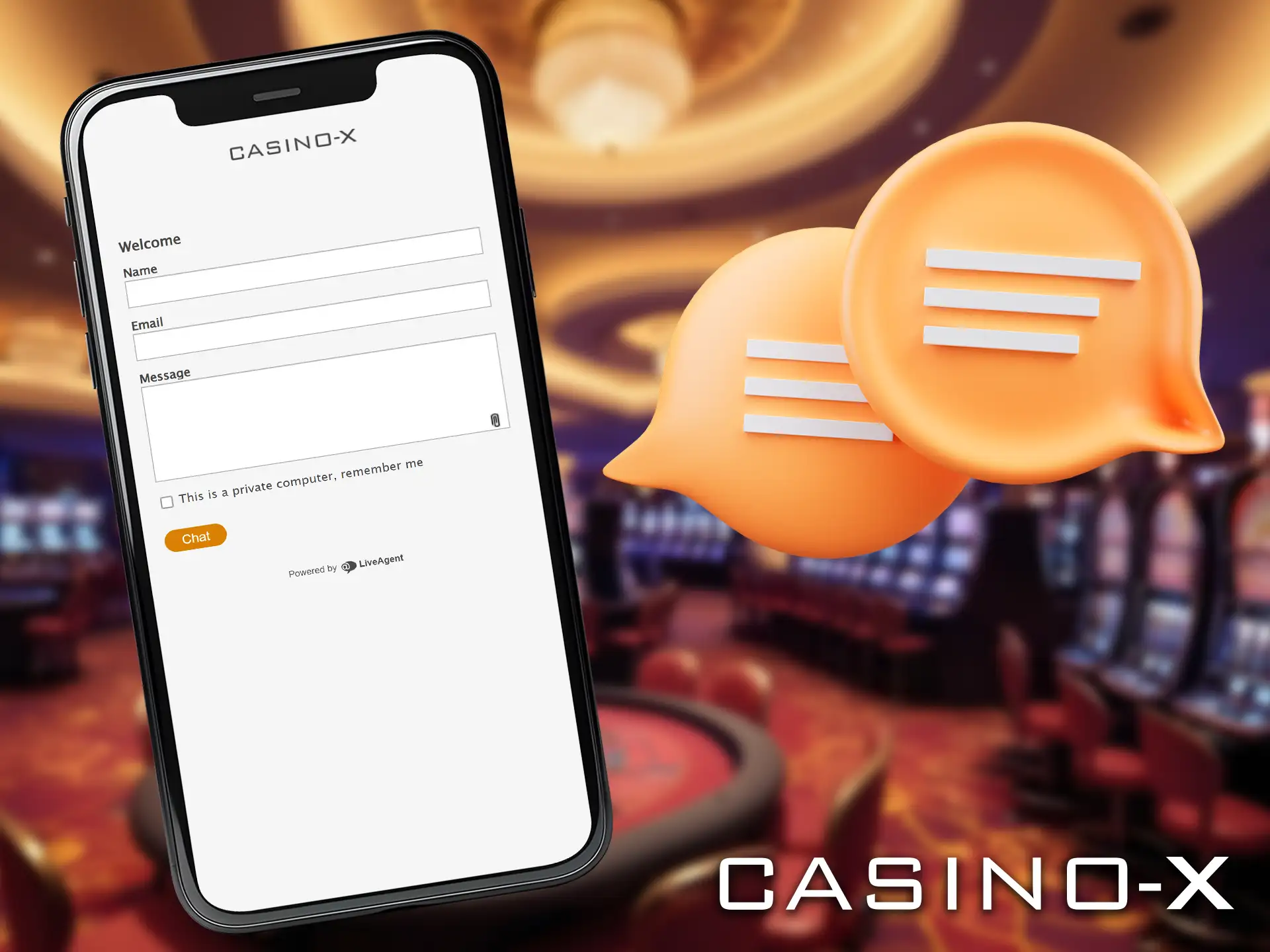 Au Casino X, vous pouvez obtenir rapidement de l'aide grace au chat en ligne.