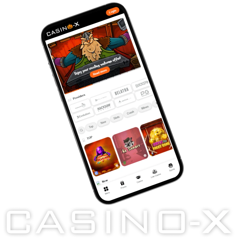 Download the Casino-X app for Android or iOS and enjoy a world of exciting games wherever you go.