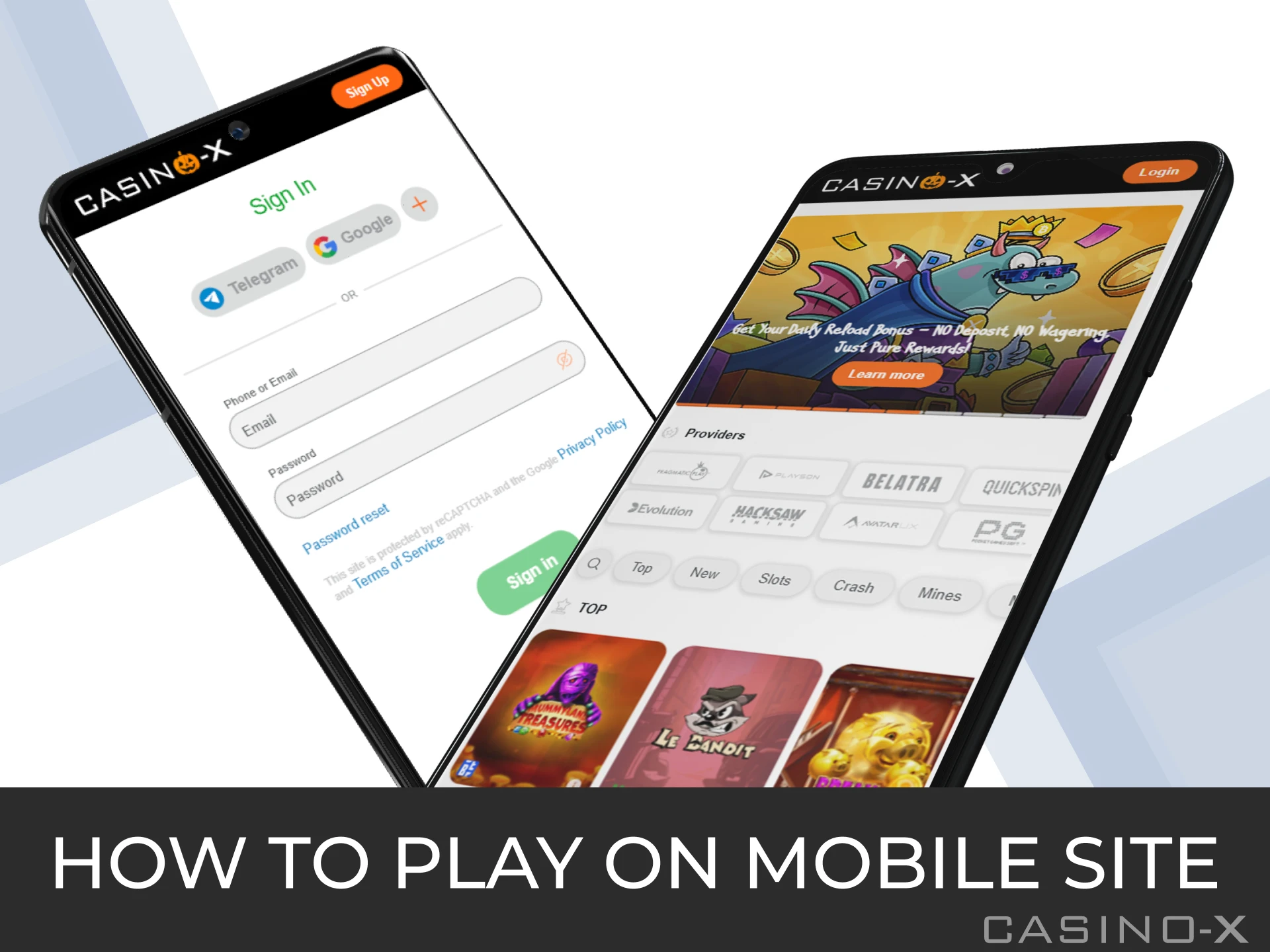 Access all your favorite games and bets instantly from the Casino-X website.