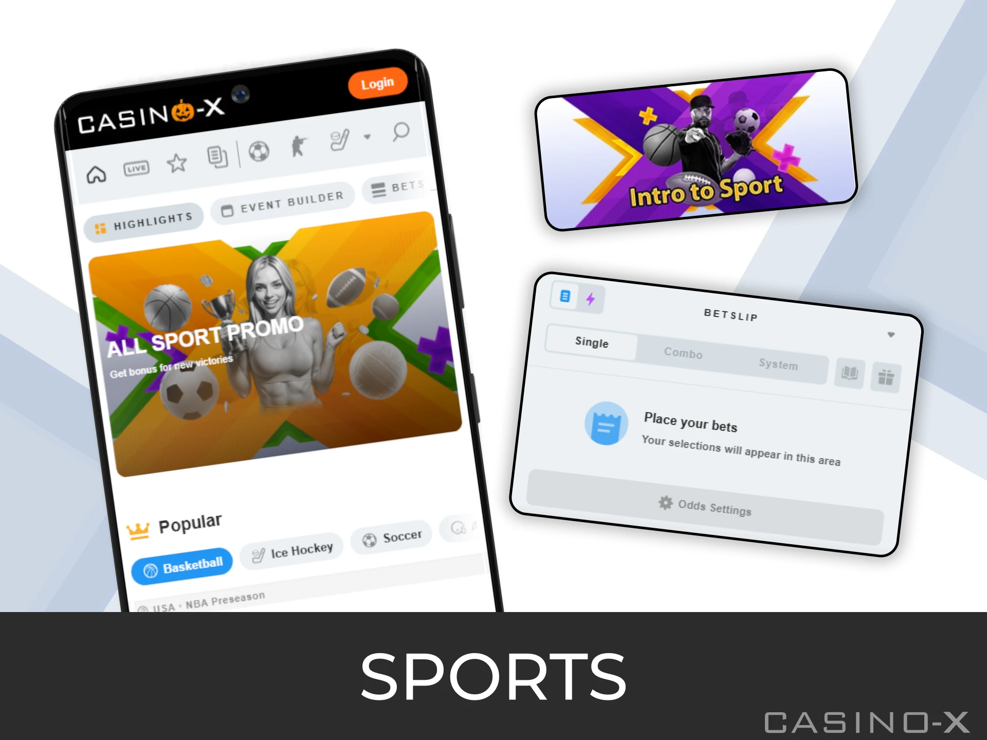 You can bet in the Sports section at Casino-X!