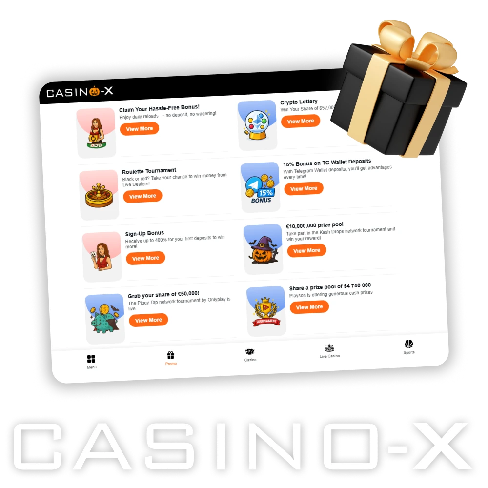 Casino-X offers generous bonuses and promotions!