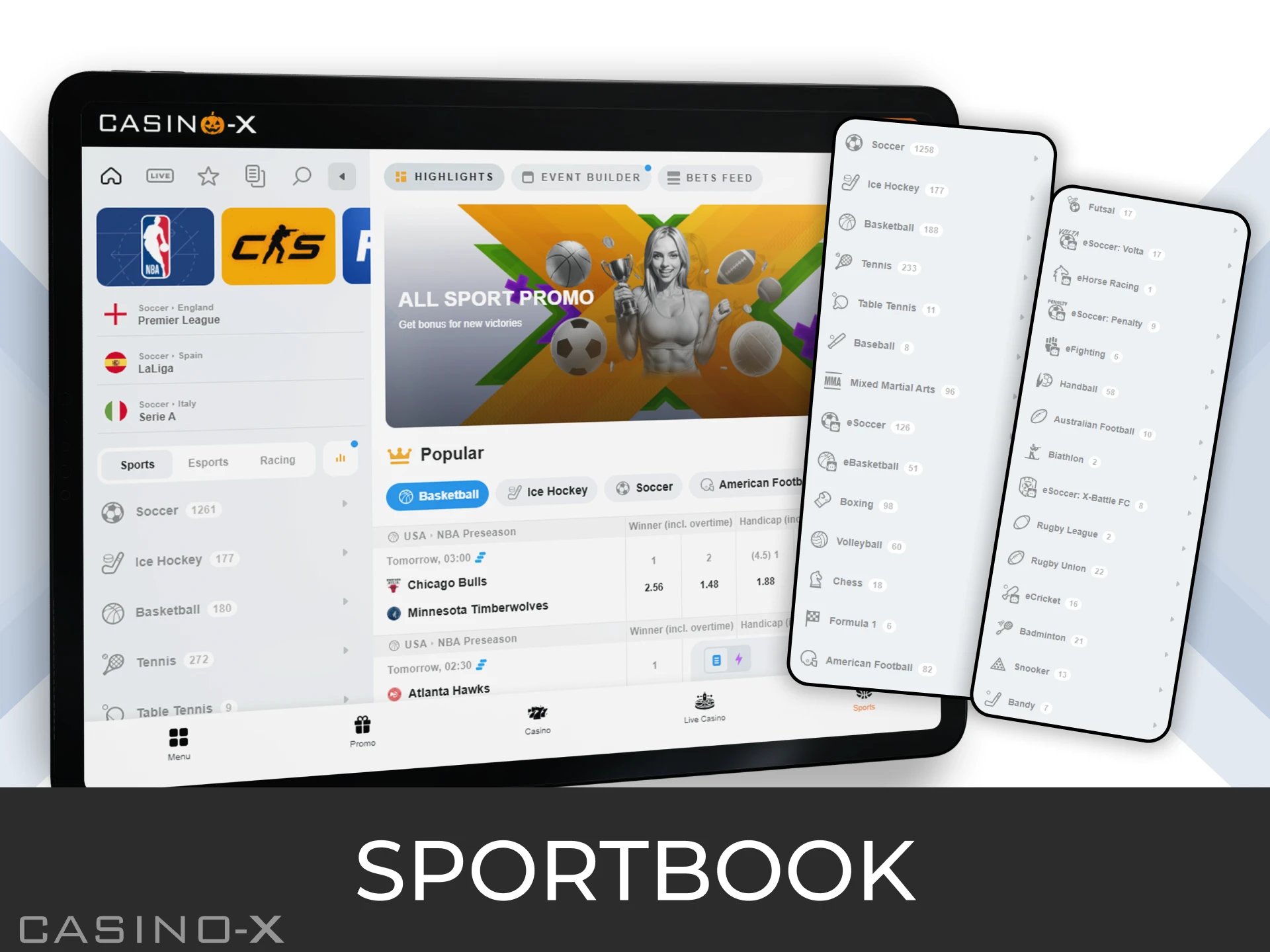 Casino-X has an extensive sports betting section that caters to a wide range of sports fans.